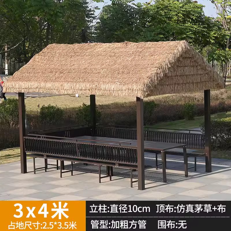 Cloud roof thatch 3x4 meters [with three sided seat board including table] Column 10cm