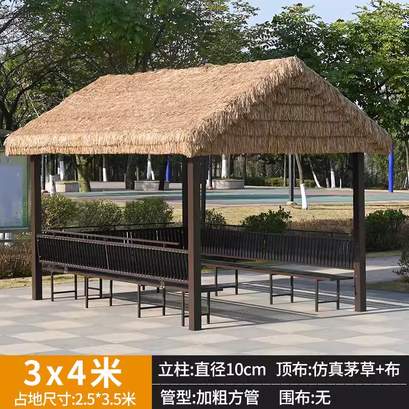 Cloud roof thatch 3x4 meters [with three sided seat board, excluding table] Column 10cm